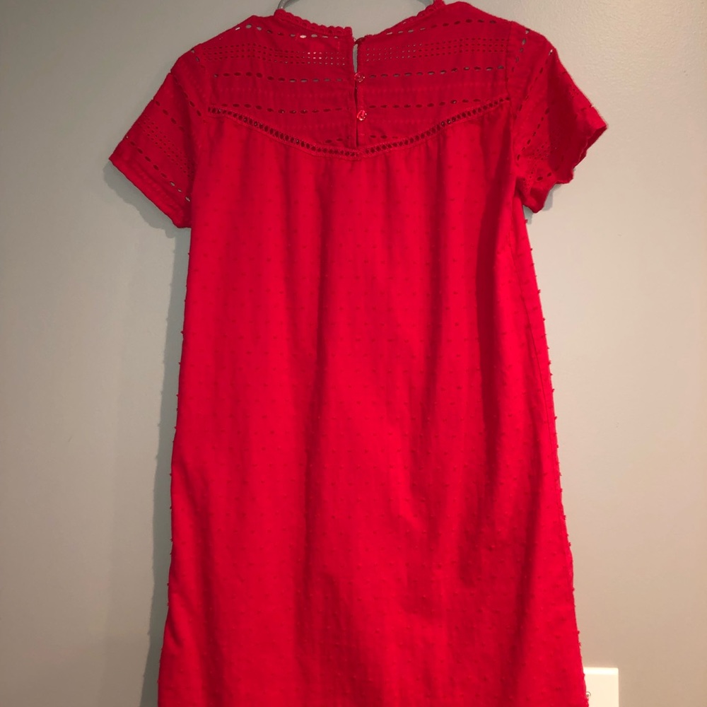 Women's deep Raspberry Mini embroidered dress - Picture 3 of 4